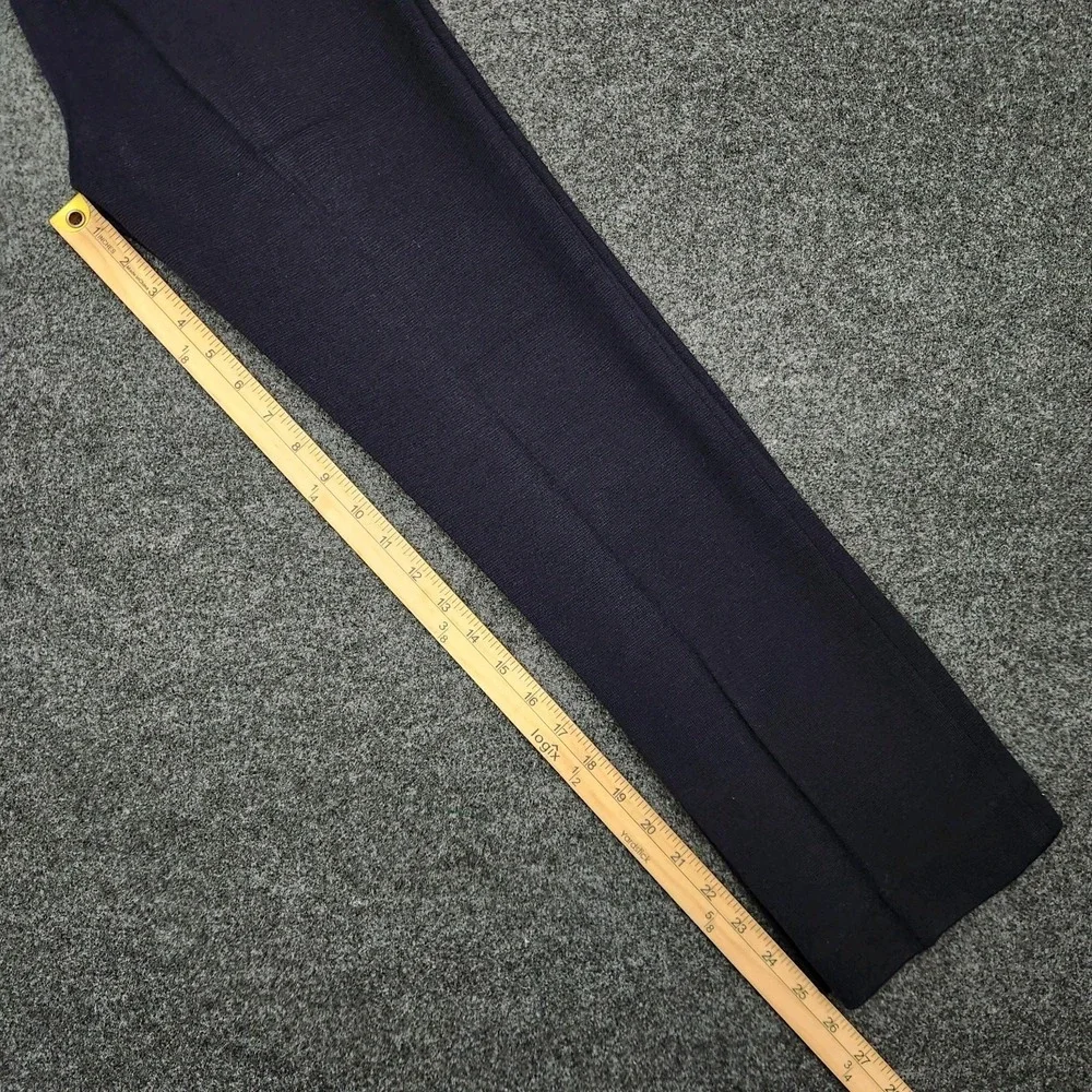 Tory‎ Burch Pants Womens 0 Blue Wool Blend Straight Leg Creased Pants Trousers